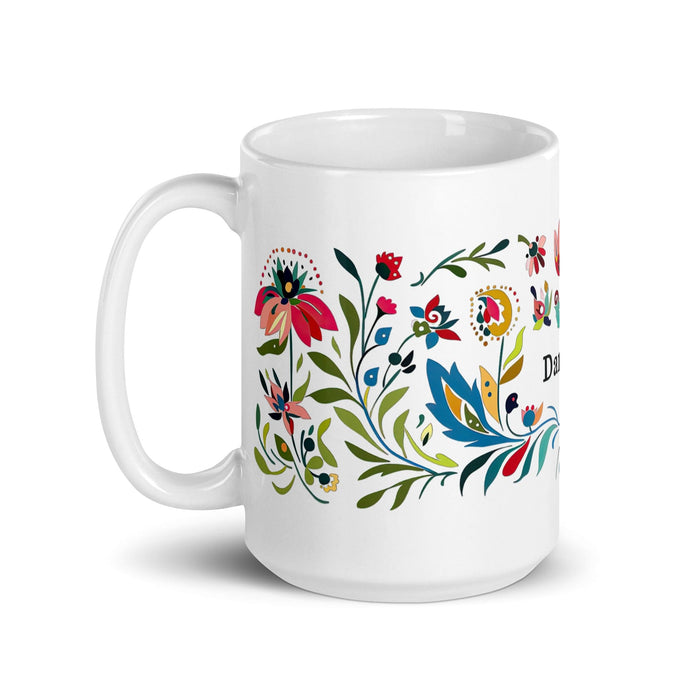 Damian Exclusive Name Art Piece Home Office Work Coffee Mug Mexican Spanish Pride Gift Cup One-Of-A-Kind Calligraphy White Glossy Mug | D14 Mexicada