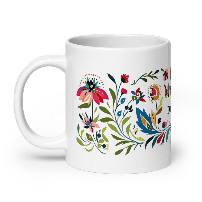 Damian Exclusive Name Art Piece Home Office Work Coffee Mug Mexican Spanish Pride Gift Cup One-Of-A-Kind Calligraphy White Glossy Mug | D14 Mexicada