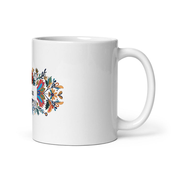 Damian Exclusive Name Art Piece Home Office Work Coffee Mug Mexican Spanish Pride Gift Cup One-Of-A-Kind Calligraphy White Glossy Mug | D15 Mexicada 11 oz