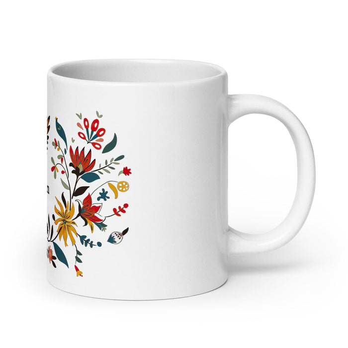 Damian Exclusive Name Art Piece Home Office Work Coffee Mug Mexican Spanish Pride Gift Cup One-Of-A-Kind Calligraphy White Glossy Mug | D15 Mexicada 20 oz