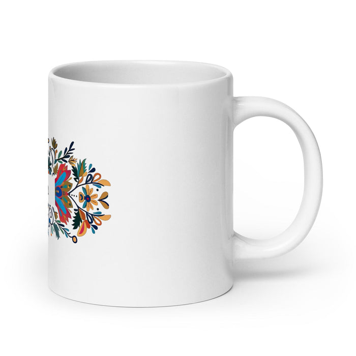 Damian Exclusive Name Art Piece Home Office Work Coffee Mug Mexican Spanish Pride Gift Cup One-Of-A-Kind Calligraphy White Glossy Mug | D15 Mexicada 20 oz