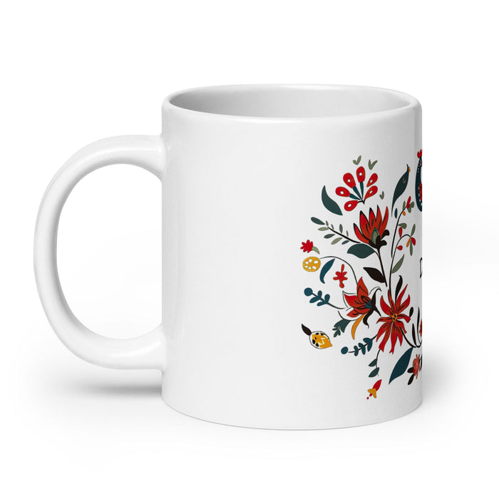 Damian Exclusive Name Art Piece Home Office Work Coffee Mug Mexican Spanish Pride Gift Cup One-Of-A-Kind Calligraphy White Glossy Mug | D15 Mexicada