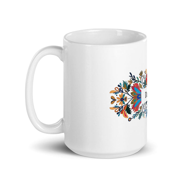 Damian Exclusive Name Art Piece Home Office Work Coffee Mug Mexican Spanish Pride Gift Cup One-Of-A-Kind Calligraphy White Glossy Mug | D15 Mexicada