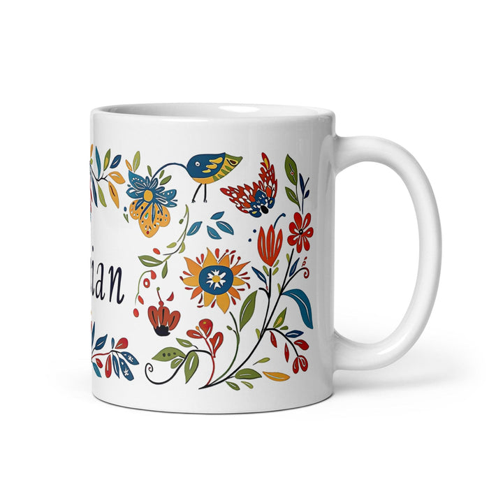 Damian Exclusive Name Art Piece Home Office Work Coffee Mug Mexican Spanish Pride Gift Cup One-Of-A-Kind Calligraphy White Glossy Mug | D16 Mexicada 11 oz