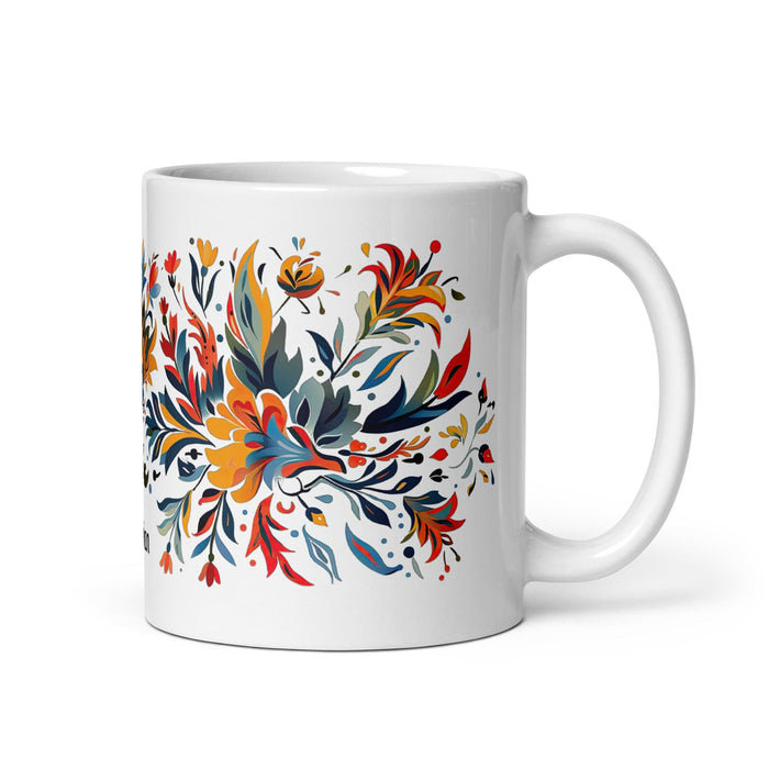 Damian Exclusive Name Art Piece Home Office Work Coffee Mug Mexican Spanish Pride Gift Cup One-Of-A-Kind Calligraphy White Glossy Mug | D16 Mexicada 11 oz