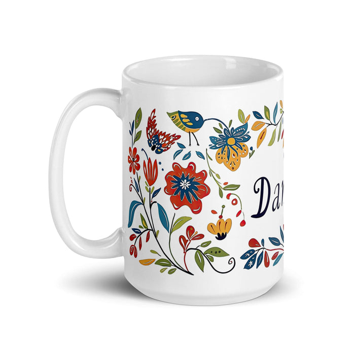 Damian Exclusive Name Art Piece Home Office Work Coffee Mug Mexican Spanish Pride Gift Cup One-Of-A-Kind Calligraphy White Glossy Mug | D16 Mexicada