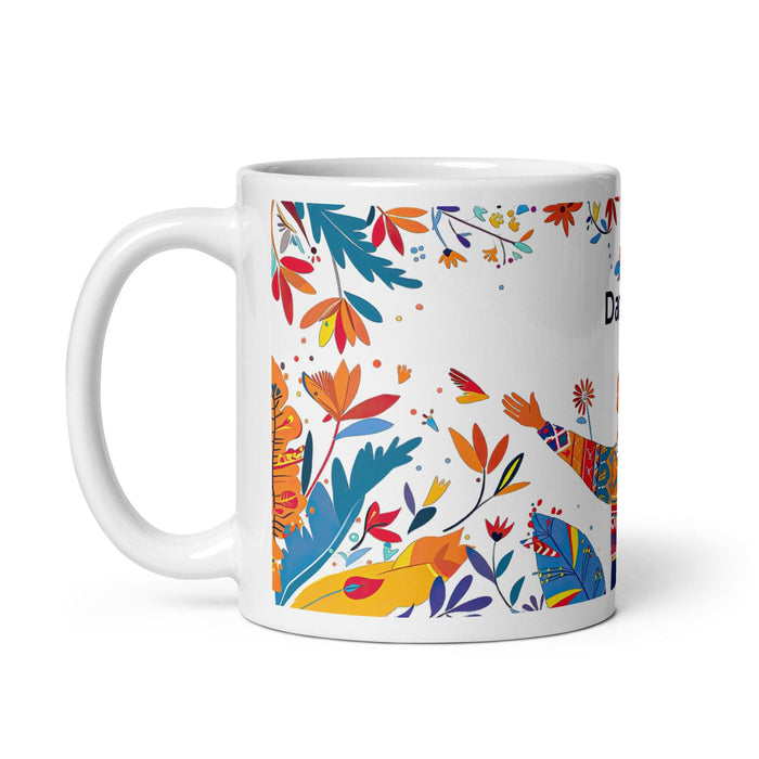 Damian Exclusive Name Art Piece Home Office Work Coffee Mug Mexican Spanish Pride Gift Cup One-Of-A-Kind Calligraphy White Glossy Mug | D17 Mexicada