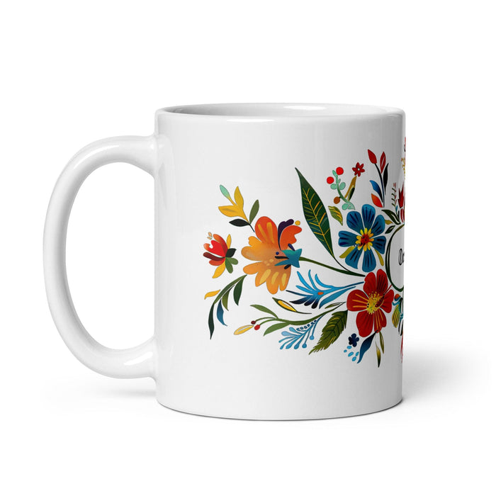 Damian Exclusive Name Art Piece Home Office Work Coffee Mug Mexican Spanish Pride Gift Cup One-Of-A-Kind Calligraphy White Glossy Mug | D18 Mexicada