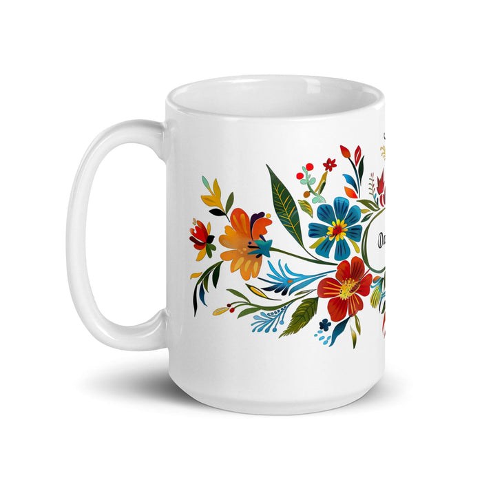 Damian Exclusive Name Art Piece Home Office Work Coffee Mug Mexican Spanish Pride Gift Cup One-Of-A-Kind Calligraphy White Glossy Mug | D18 Mexicada