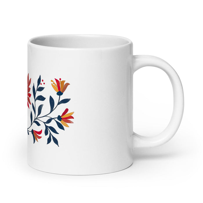 Damian Exclusive Name Art Piece Home Office Work Coffee Mug Mexican Spanish Pride Gift Cup One-Of-A-Kind Calligraphy White Glossy Mug | D19 Mexicada 20 oz