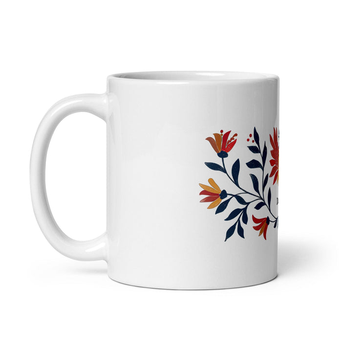 Damian Exclusive Name Art Piece Home Office Work Coffee Mug Mexican Spanish Pride Gift Cup One-Of-A-Kind Calligraphy White Glossy Mug | D19 Mexicada