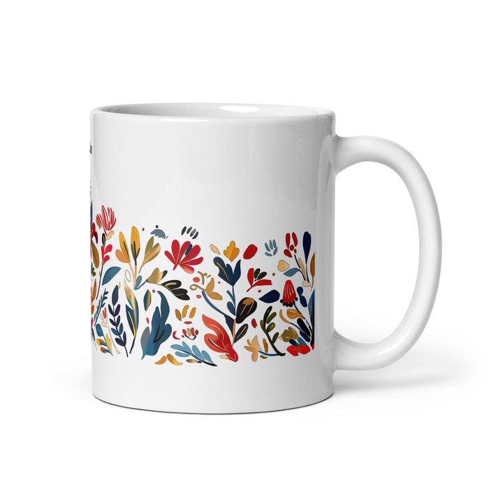 Damian Exclusive Name Art Piece Home Office Work Coffee Mug Mexican Spanish Pride Gift Cup One-Of-A-Kind Calligraphy White Glossy Mug | D2 Mexicada 11 oz