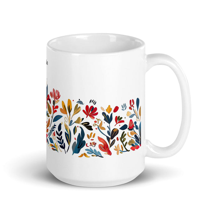 Damian Exclusive Name Art Piece Home Office Work Coffee Mug Mexican Spanish Pride Gift Cup One-Of-A-Kind Calligraphy White Glossy Mug | D2 Mexicada 15 oz