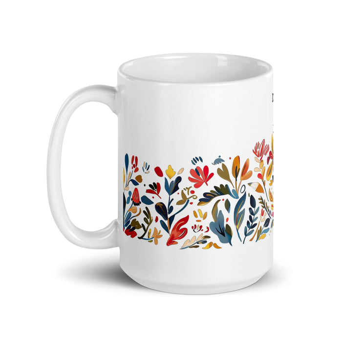 Damian Exclusive Name Art Piece Home Office Work Coffee Mug Mexican Spanish Pride Gift Cup One-Of-A-Kind Calligraphy White Glossy Mug | D2 Mexicada