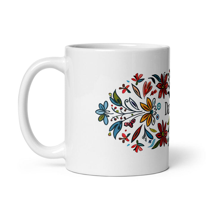 Damian Exclusive Name Art Piece Home Office Work Coffee Mug Mexican Spanish Pride Gift Cup One-Of-A-Kind Calligraphy White Glossy Mug | D2 Mexicada