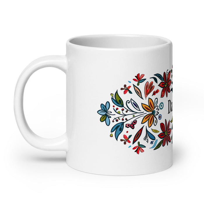 Damian Exclusive Name Art Piece Home Office Work Coffee Mug Mexican Spanish Pride Gift Cup One-Of-A-Kind Calligraphy White Glossy Mug | D2 Mexicada