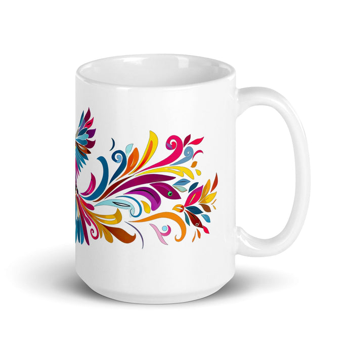 Damian Exclusive Name Art Piece Home Office Work Coffee Mug Mexican Spanish Pride Gift Cup One-Of-A-Kind Calligraphy White Glossy Mug | D3 Mexicada 15 oz