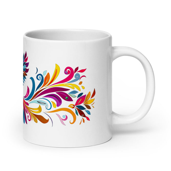 Damian Exclusive Name Art Piece Home Office Work Coffee Mug Mexican Spanish Pride Gift Cup One-Of-A-Kind Calligraphy White Glossy Mug | D3 Mexicada 20 oz