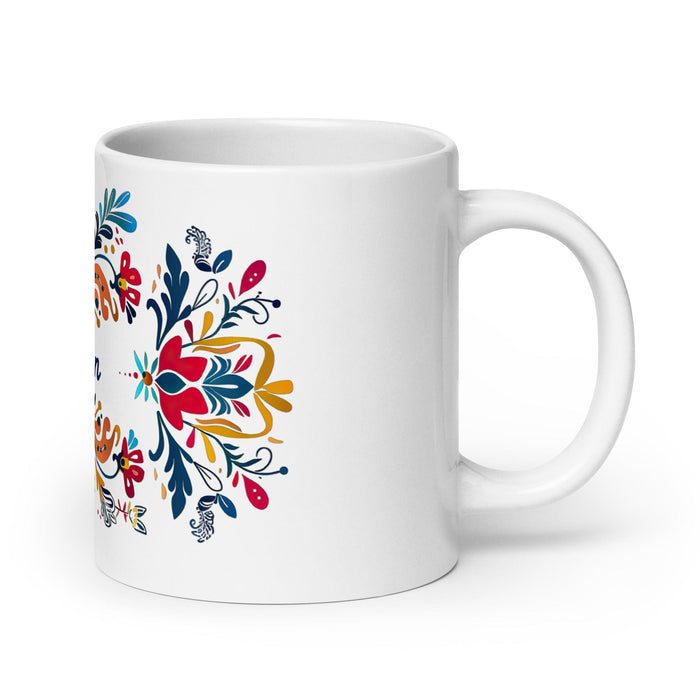 Damian Exclusive Name Art Piece Home Office Work Coffee Mug Mexican Spanish Pride Gift Cup One-Of-A-Kind Calligraphy White Glossy Mug | D3 Mexicada 20 oz