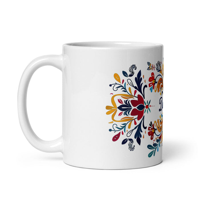 Damian Exclusive Name Art Piece Home Office Work Coffee Mug Mexican Spanish Pride Gift Cup One-Of-A-Kind Calligraphy White Glossy Mug | D3 Mexicada