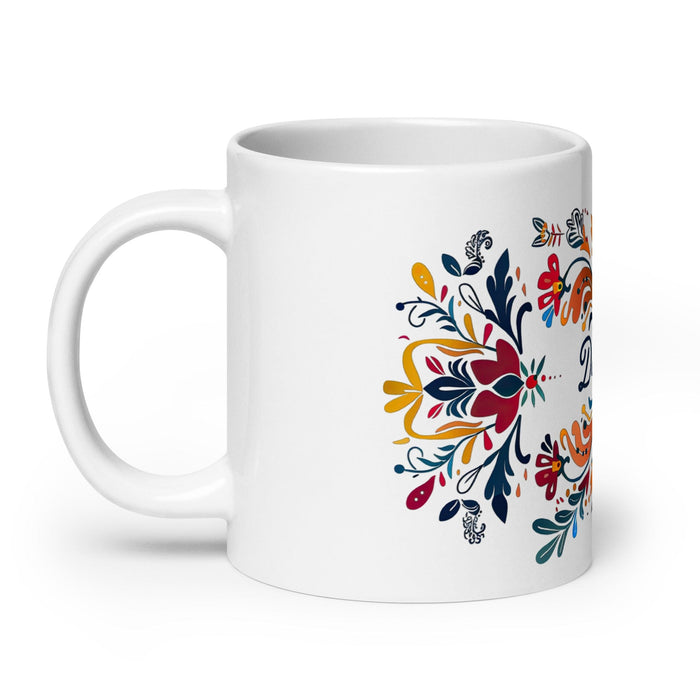 Damian Exclusive Name Art Piece Home Office Work Coffee Mug Mexican Spanish Pride Gift Cup One-Of-A-Kind Calligraphy White Glossy Mug | D3 Mexicada