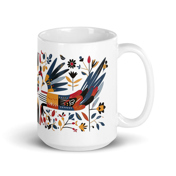 Damian Exclusive Name Art Piece Home Office Work Coffee Mug Mexican Spanish Pride Gift Cup One-Of-A-Kind Calligraphy White Glossy Mug | D5 Mexicada 15 oz