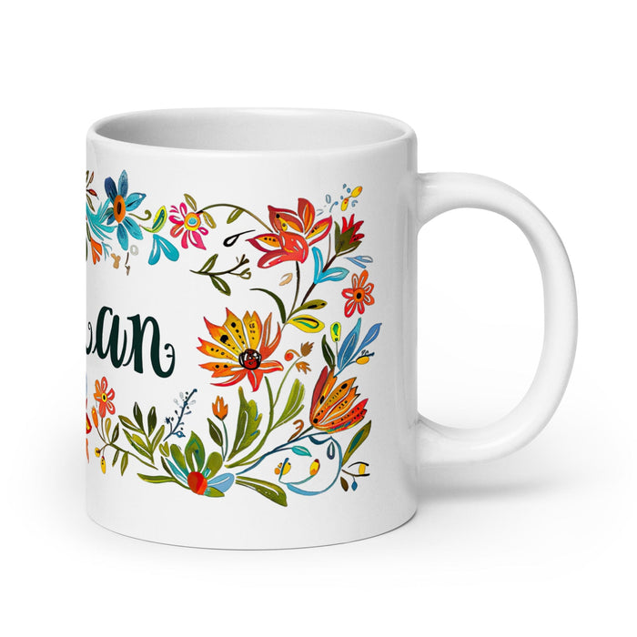 Damian Exclusive Name Art Piece Home Office Work Coffee Mug Mexican Spanish Pride Gift Cup One-Of-A-Kind Calligraphy White Glossy Mug | D5 Mexicada 20 oz