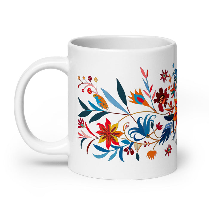 Damian Exclusive Name Art Piece Home Office Work Coffee Mug Mexican Spanish Pride Gift Cup One-Of-A-Kind Calligraphy White Glossy Mug | D6 Mexicada