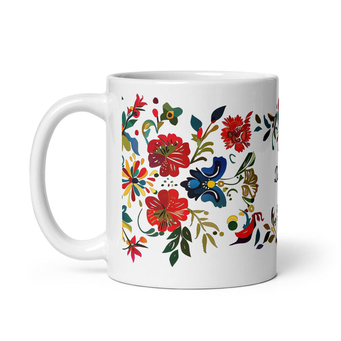 Damian Exclusive Name Art Piece Home Office Work Coffee Mug Mexican Spanish Pride Gift Cup One-Of-A-Kind Calligraphy White Glossy Mug | D9 Mexicada