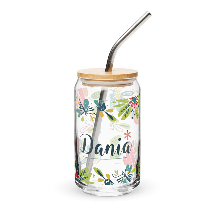 Dania Exclusive Name Art Piece Can-Shaped Glass Home Office Work Mexican Spanish Pride Gift Cup One-Of-A-Kind Calligraphy Glass | D12 Mexicada 16 oz With Lid & Straw