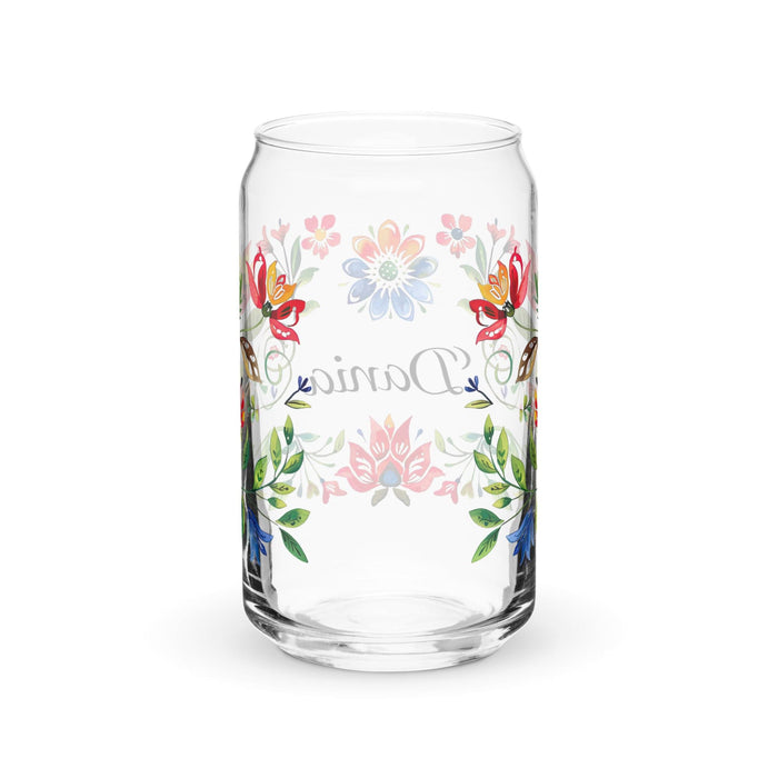 Dania Exclusive Name Art Piece Can-Shaped Glass Home Office Work Mexican Spanish Pride Gift Cup One-Of-A-Kind Calligraphy Glass | D22 Mexicada