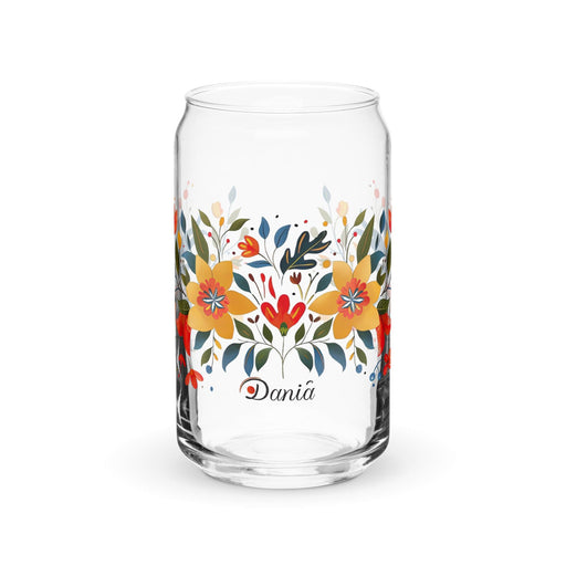 Dania Exclusive Name Art Piece Can-Shaped Glass Home Office Work Mexican Spanish Pride Gift Cup One-Of-A-Kind Calligraphy Glass | D27 Mexicada 16 oz (No Lid No Straw)