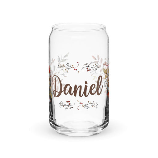 Daniel Exclusive Name Art Piece Can-Shaped Glass Home Office Work Mexican Spanish Pride Gift Cup One-Of-A-Kind Calligraphy Glass | D1 Mexicada 16 oz