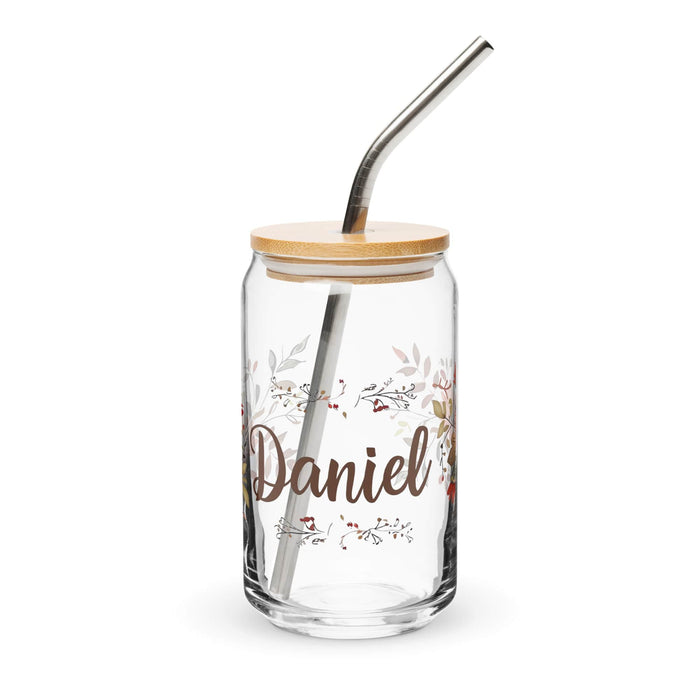 Daniel Exclusive Name Art Piece Can-Shaped Glass Home Office Work Mexican Spanish Pride Gift Cup One-Of-A-Kind Calligraphy Glass | D1 Mexicada 16 oz With Lid & Straw