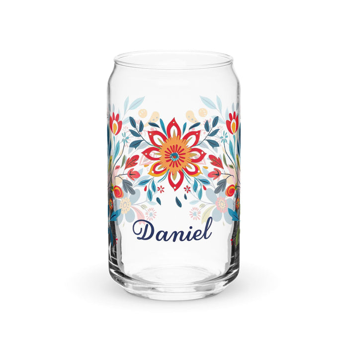 Daniel Exclusive Name Art Piece Can-Shaped Glass Home Office Work Mexican Spanish Pride Gift Cup One-Of-A-Kind Calligraphy Glass | D10 Mexicada 16 oz (No Lid No Straw)