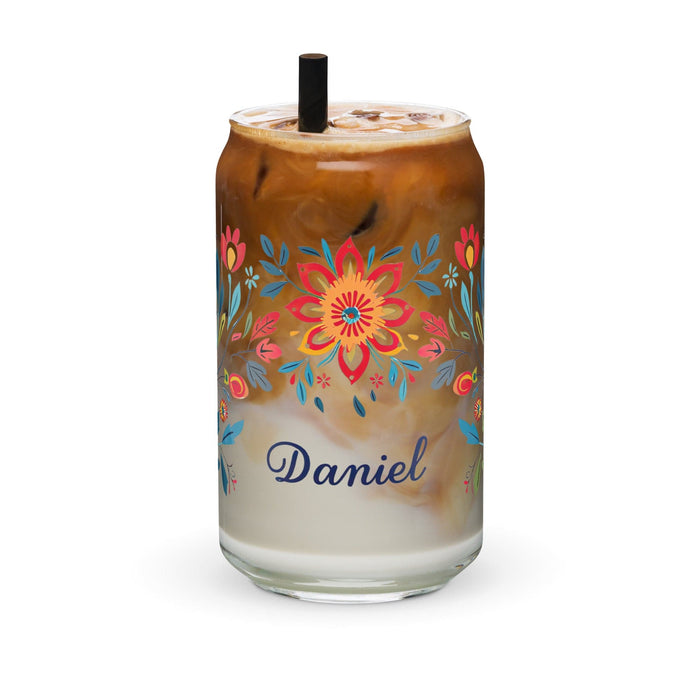 Daniel Exclusive Name Art Piece Can-Shaped Glass Home Office Work Mexican Spanish Pride Gift Cup One-Of-A-Kind Calligraphy Glass | D10 Mexicada