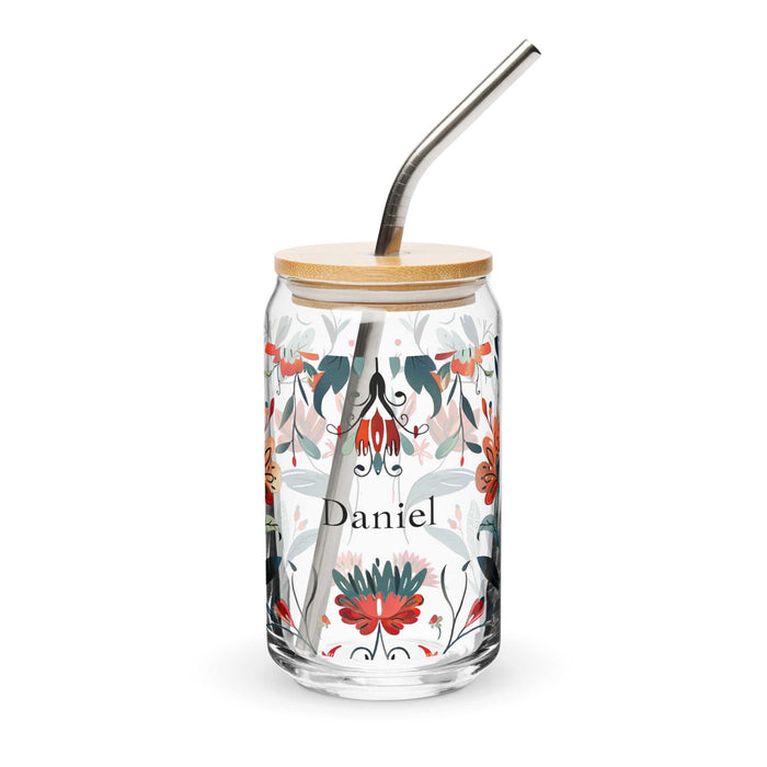 Daniel Exclusive Name Art Piece Can-Shaped Glass Home Office Work Mexican Spanish Pride Gift Cup One-Of-A-Kind Calligraphy Glass | D11 Mexicada 16 oz With Lid & Straw