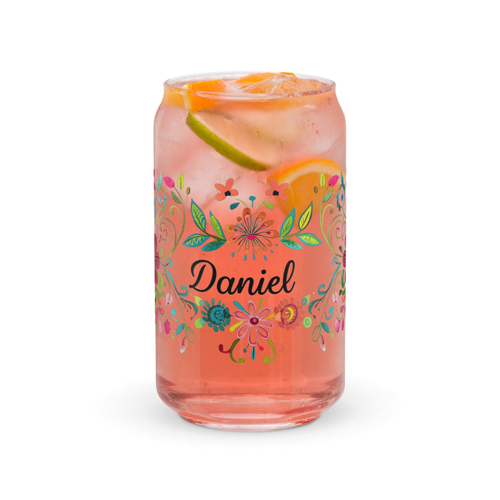 Daniel Exclusive Name Art Piece Can-Shaped Glass Home Office Work Mexican Spanish Pride Gift Cup One-Of-A-Kind Calligraphy Glass | D12 Mexicada