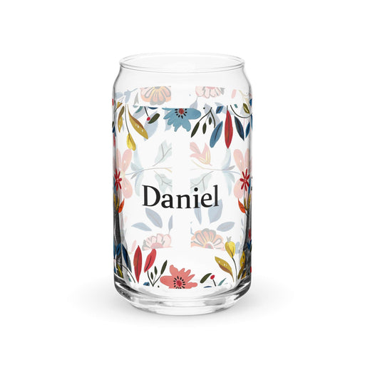 Daniel Exclusive Name Art Piece Can-Shaped Glass Home Office Work Mexican Spanish Pride Gift Cup One-Of-A-Kind Calligraphy Glass | D13 Mexicada 16 oz