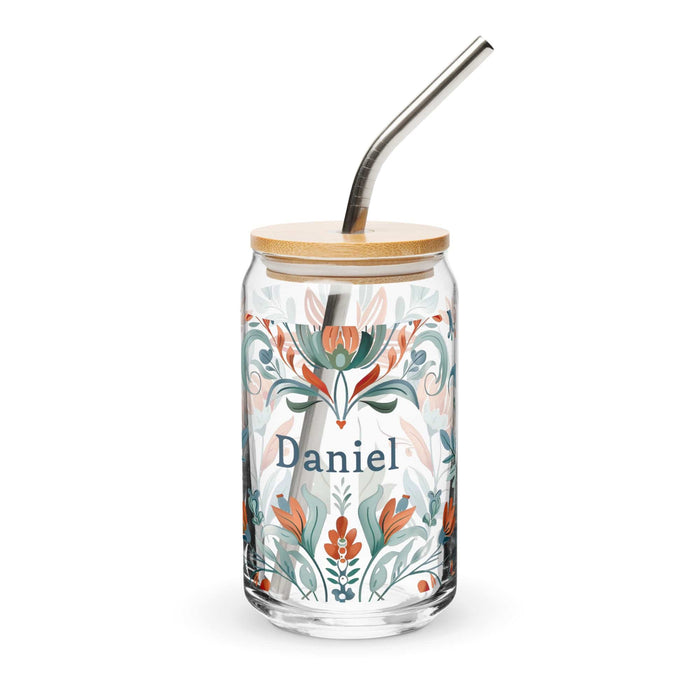 Daniel Exclusive Name Art Piece Can-Shaped Glass Home Office Work Mexican Spanish Pride Gift Cup One-Of-A-Kind Calligraphy Glass | D14 Mexicada 16 oz With Lid & Straw