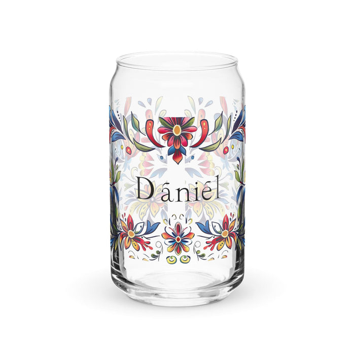 Daniel Exclusive Name Art Piece Can-Shaped Glass Home Office Work Mexican Spanish Pride Gift Cup One-Of-A-Kind Calligraphy Glass | D16 Mexicada 16 oz