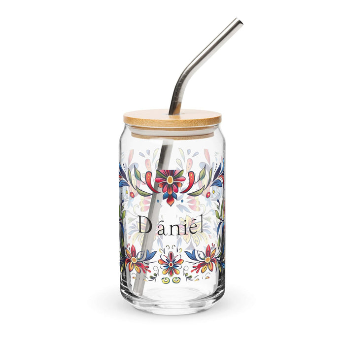 Daniel Exclusive Name Art Piece Can-Shaped Glass Home Office Work Mexican Spanish Pride Gift Cup One-Of-A-Kind Calligraphy Glass | D16 Mexicada 16 oz With Lid & Straw