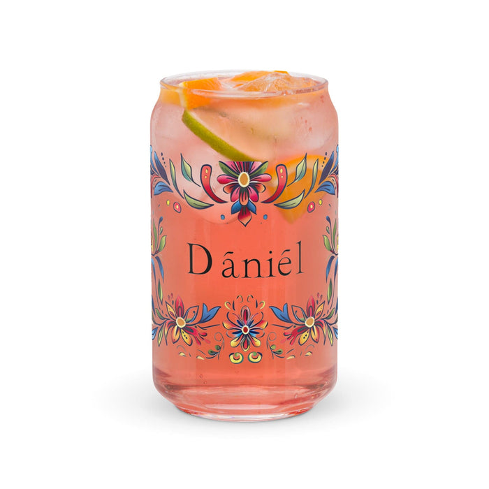 Daniel Exclusive Name Art Piece Can-Shaped Glass Home Office Work Mexican Spanish Pride Gift Cup One-Of-A-Kind Calligraphy Glass | D16 Mexicada