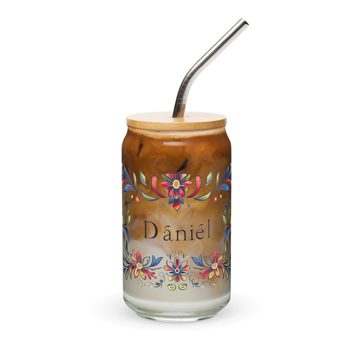 Daniel Exclusive Name Art Piece Can-Shaped Glass Home Office Work Mexican Spanish Pride Gift Cup One-Of-A-Kind Calligraphy Glass | D16 Mexicada