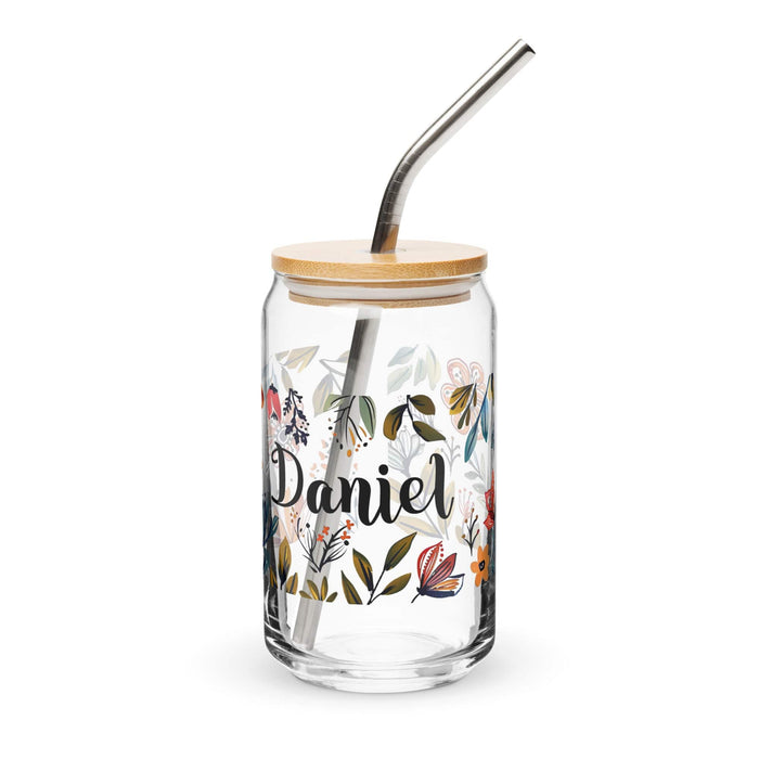 Daniel Exclusive Name Art Piece Can-Shaped Glass Home Office Work Mexican Spanish Pride Gift Cup One-Of-A-Kind Calligraphy Glass | D17 Mexicada 16 oz With Lid & Straw