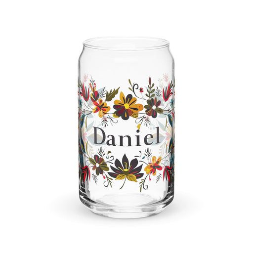 Daniel Exclusive Name Art Piece Can-Shaped Glass Home Office Work Mexican Spanish Pride Gift Cup One-Of-A-Kind Calligraphy Glass | D18 Mexicada 16 oz