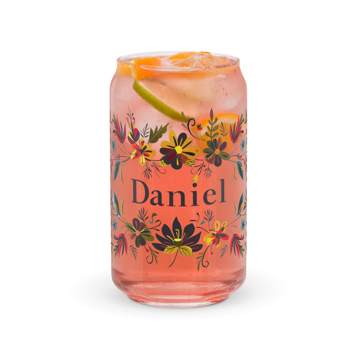 Daniel Exclusive Name Art Piece Can-Shaped Glass Home Office Work Mexican Spanish Pride Gift Cup One-Of-A-Kind Calligraphy Glass | D18 Mexicada