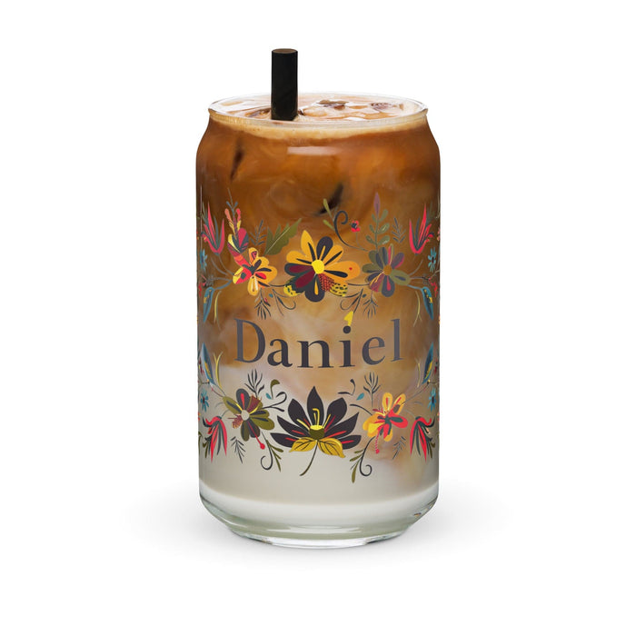 Daniel Exclusive Name Art Piece Can-Shaped Glass Home Office Work Mexican Spanish Pride Gift Cup One-Of-A-Kind Calligraphy Glass | D18 Mexicada