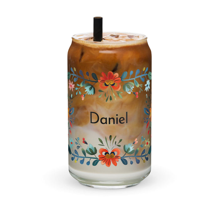 Daniel Exclusive Name Art Piece Can-Shaped Glass Home Office Work Mexican Spanish Pride Gift Cup One-Of-A-Kind Calligraphy Glass | D19 Mexicada