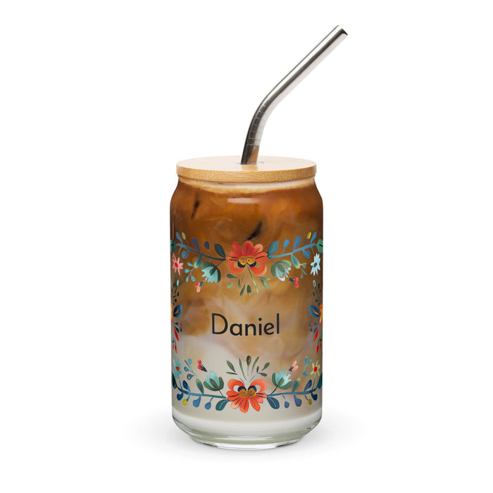 Daniel Exclusive Name Art Piece Can-Shaped Glass Home Office Work Mexican Spanish Pride Gift Cup One-Of-A-Kind Calligraphy Glass | D19 Mexicada